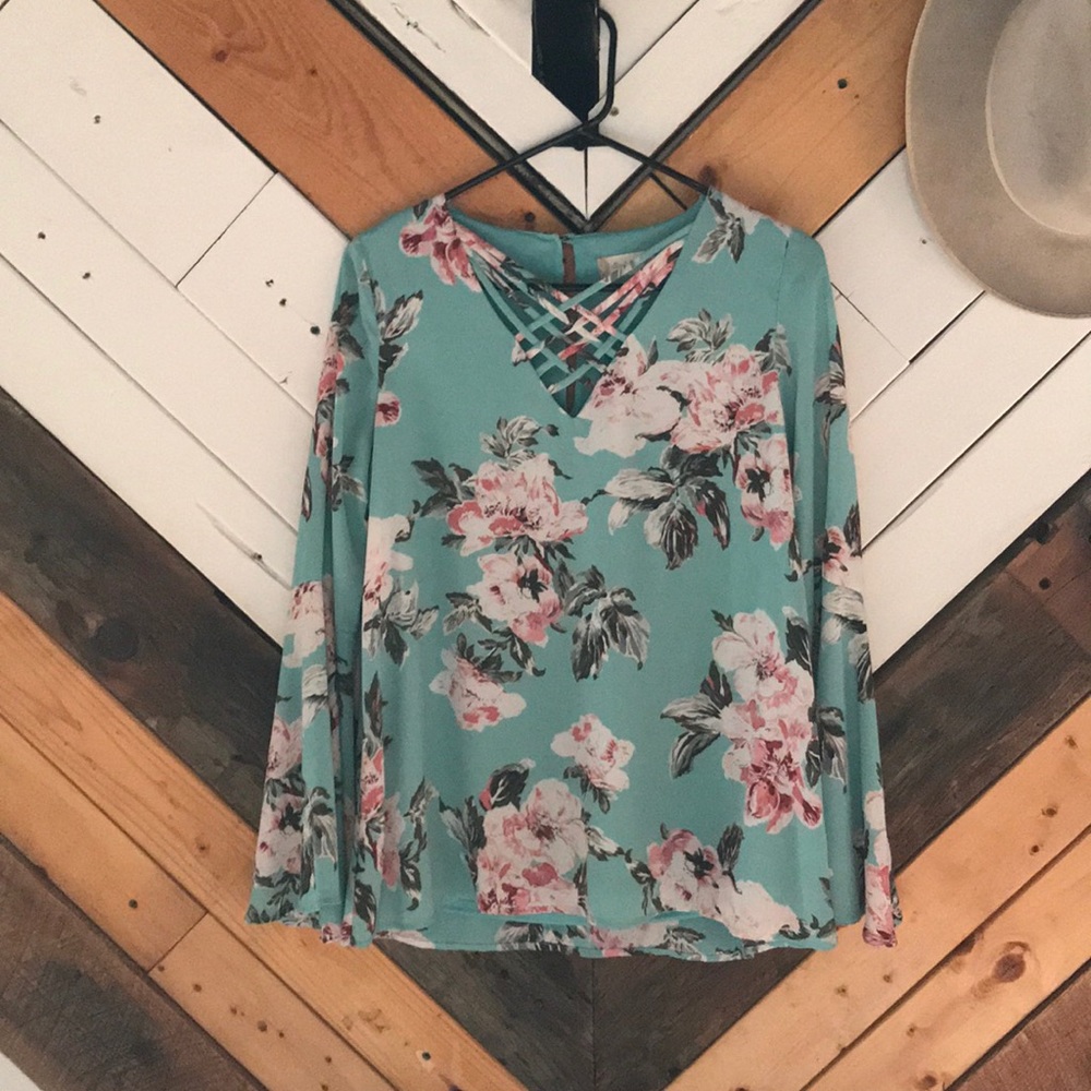 Blue and Floral Top